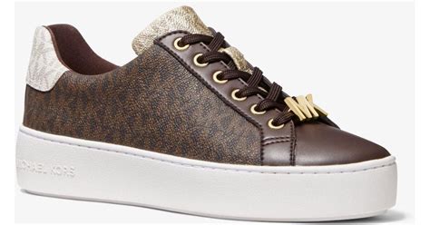 michael kors poppy color-block logo sneaker